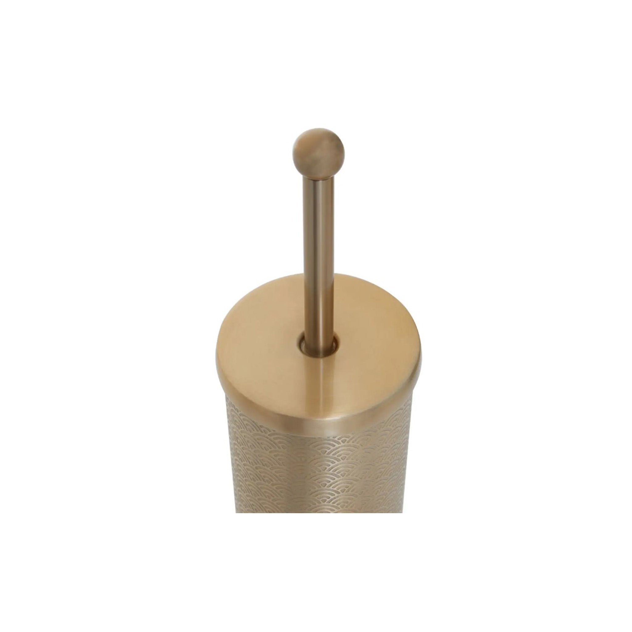 Scallop Etched Gold Finish Toilet Brush